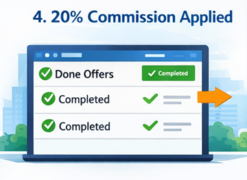 Invoice breakdown showing automatic 20 percent commission calculation on ExusTrans platform
