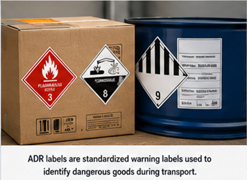 ADR dangerous goods labels and hazard symbols explained